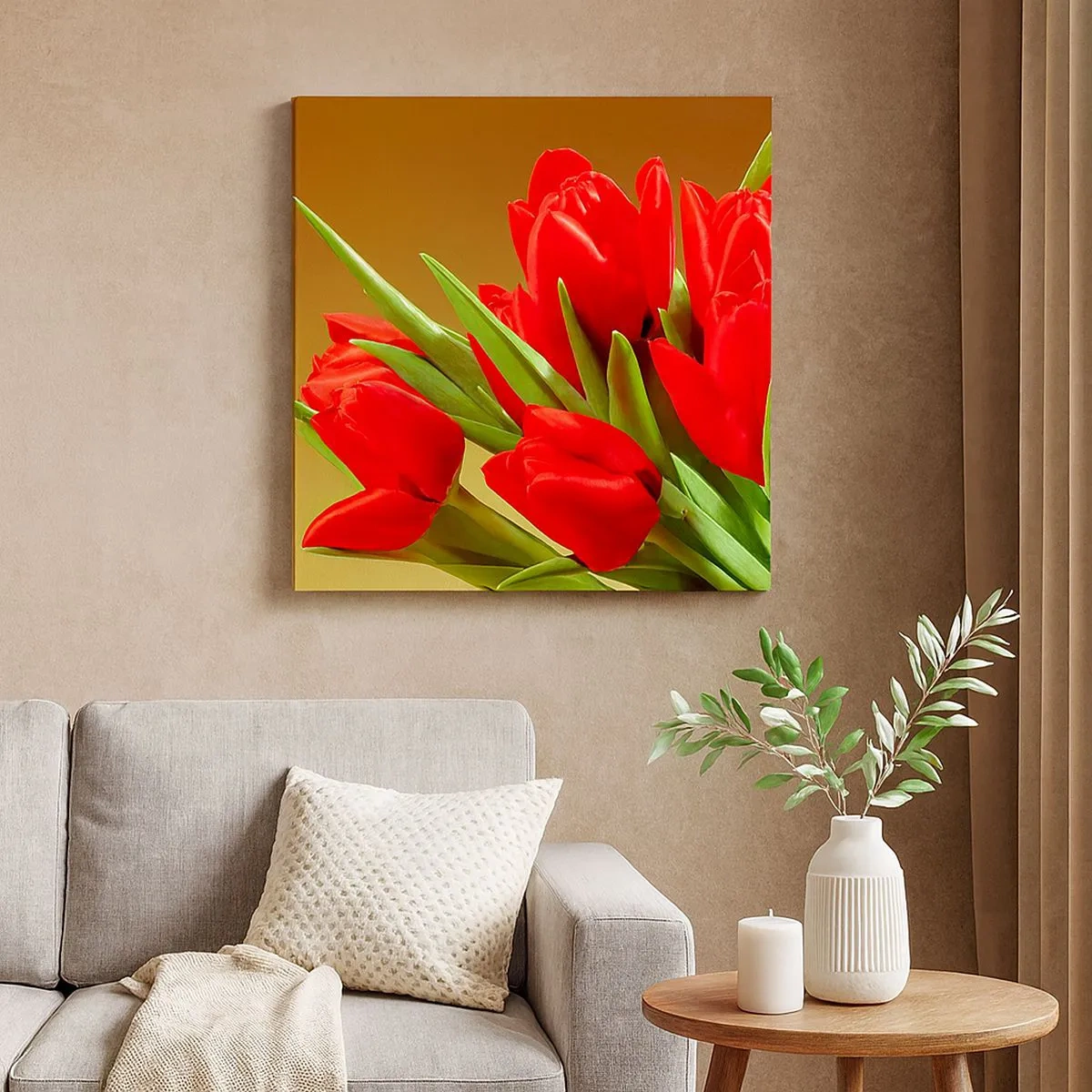 Quadro em tela - Um ramo de alegria primaveril - 30x30 cm