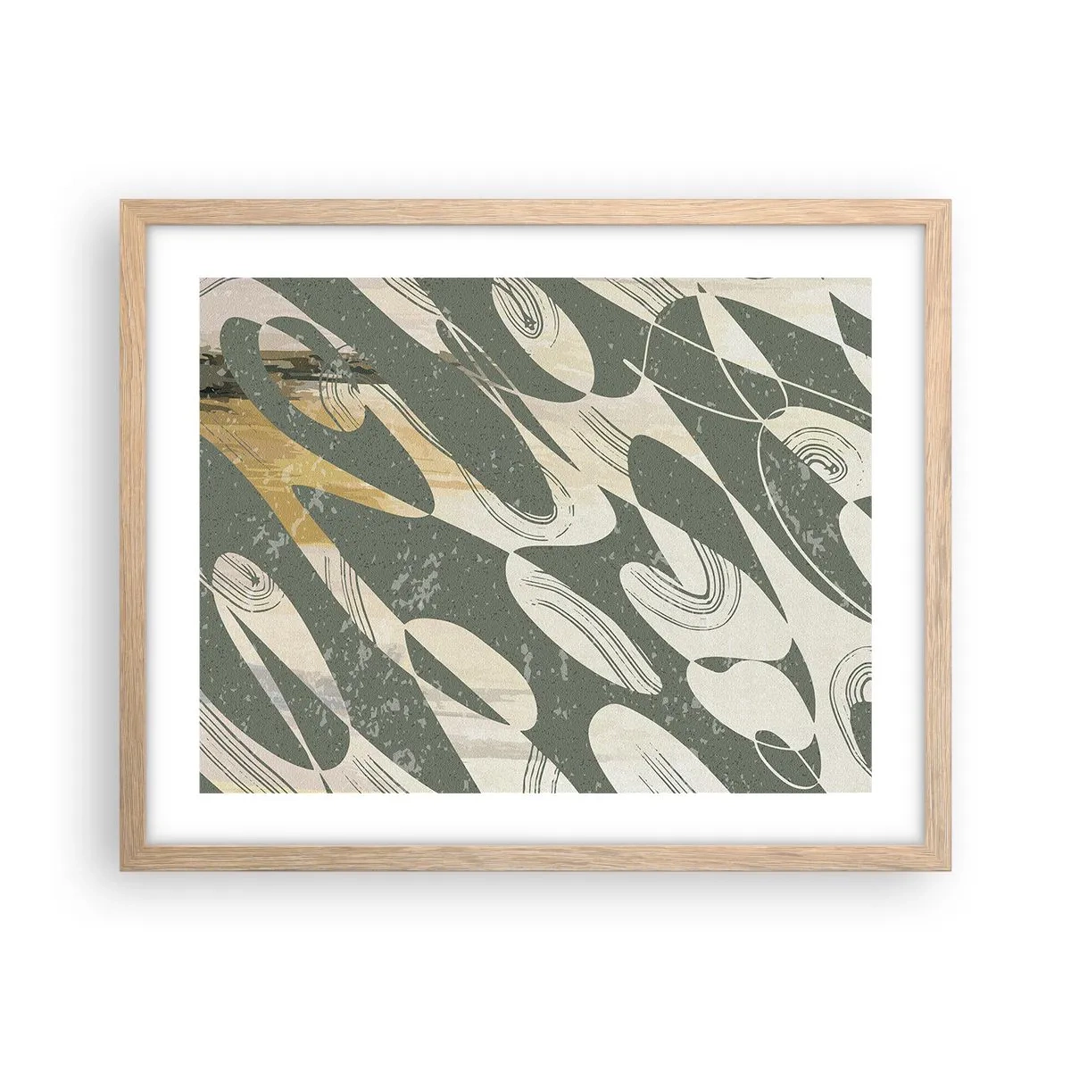Pôster com moldura de carvalho claro - Abstração rítmica - 50x40 cm