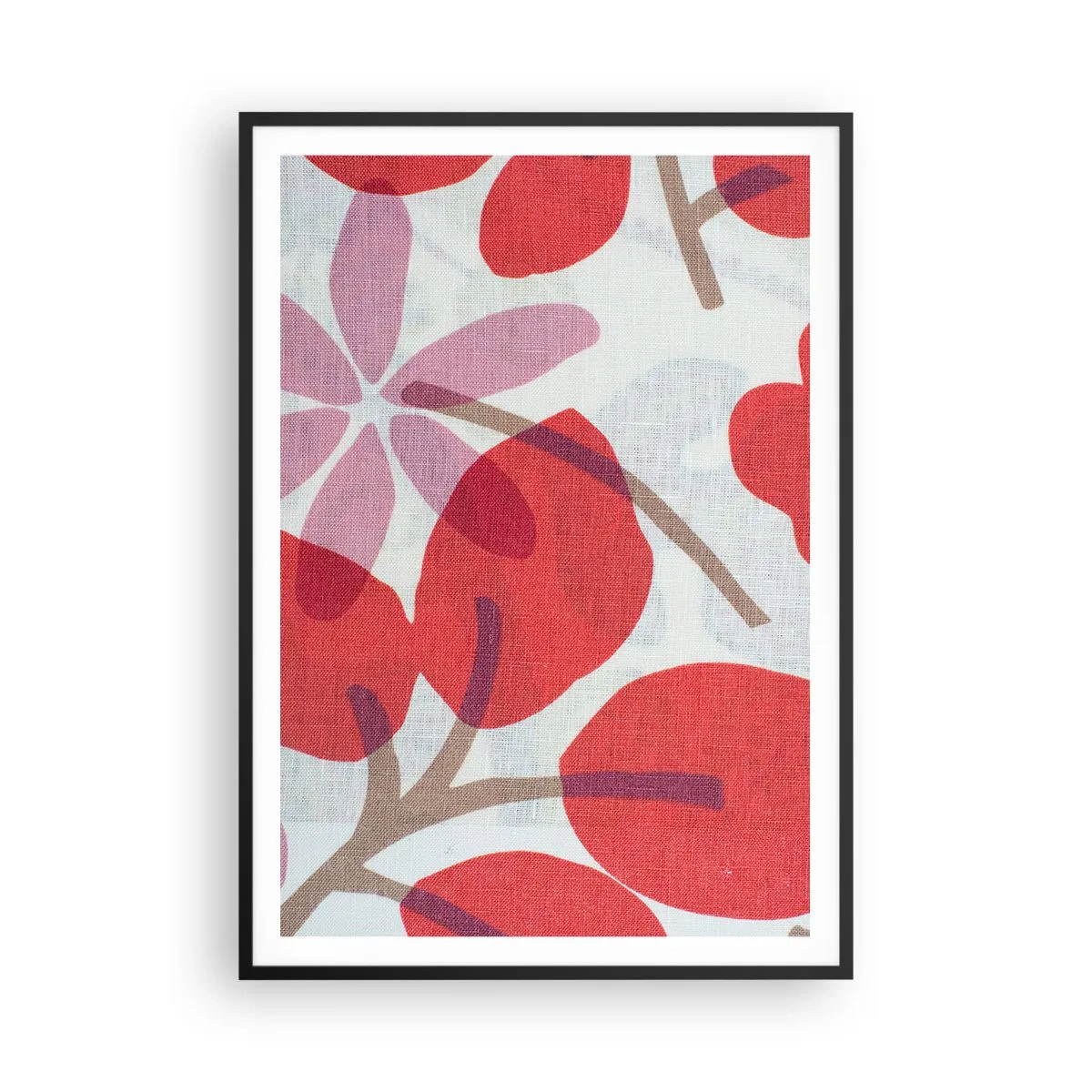 Pôster com moldura preta - Arranjo de flores em rosa - 70x100 cm