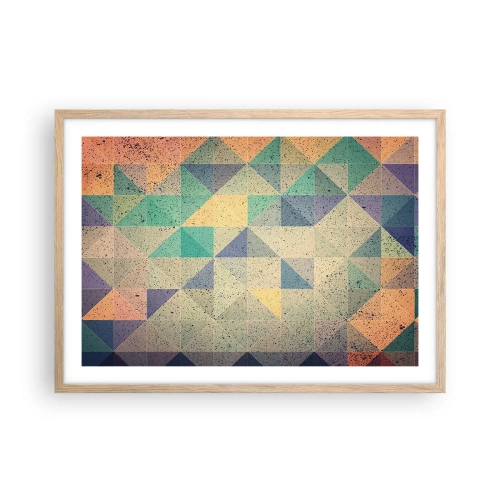 Pôster com moldura de carvalho claro - República dos triângulos - 70x50 cm