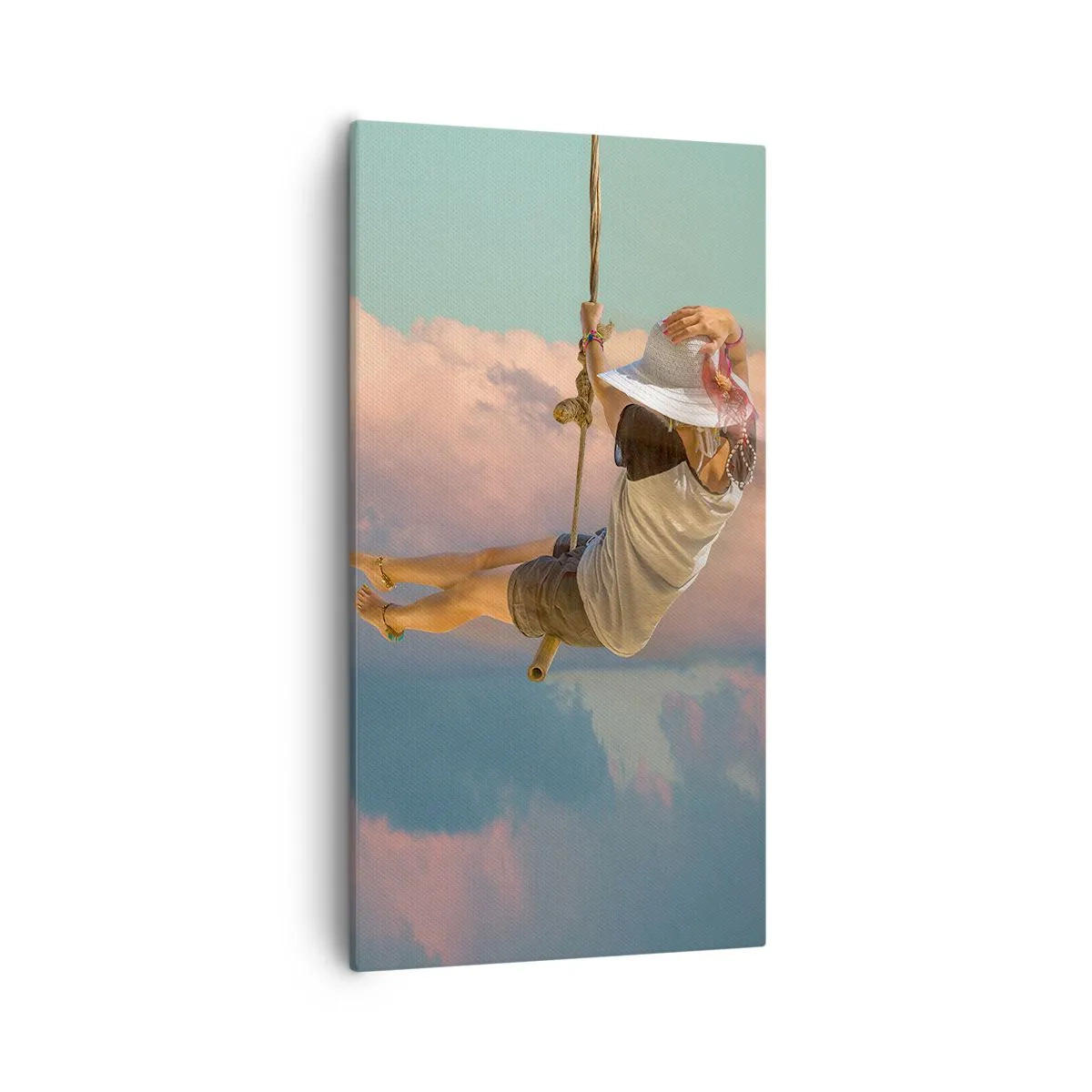 Quadro em tela - Diversão nas nuvens - 55x100 cm