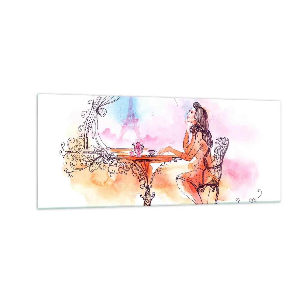 Quadro em vidro - Elegância parisiense - 100x40 cm