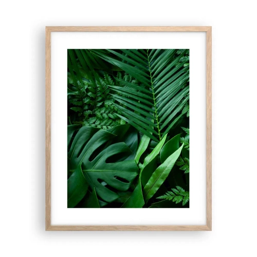 Pôster com moldura de carvalho claro - Envolto em verde - 40x50 cm