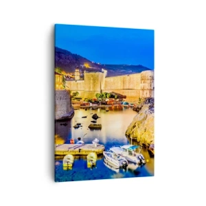 Quadro em tela - Uma noite bem iluminada no Adriático - 50x70 cm