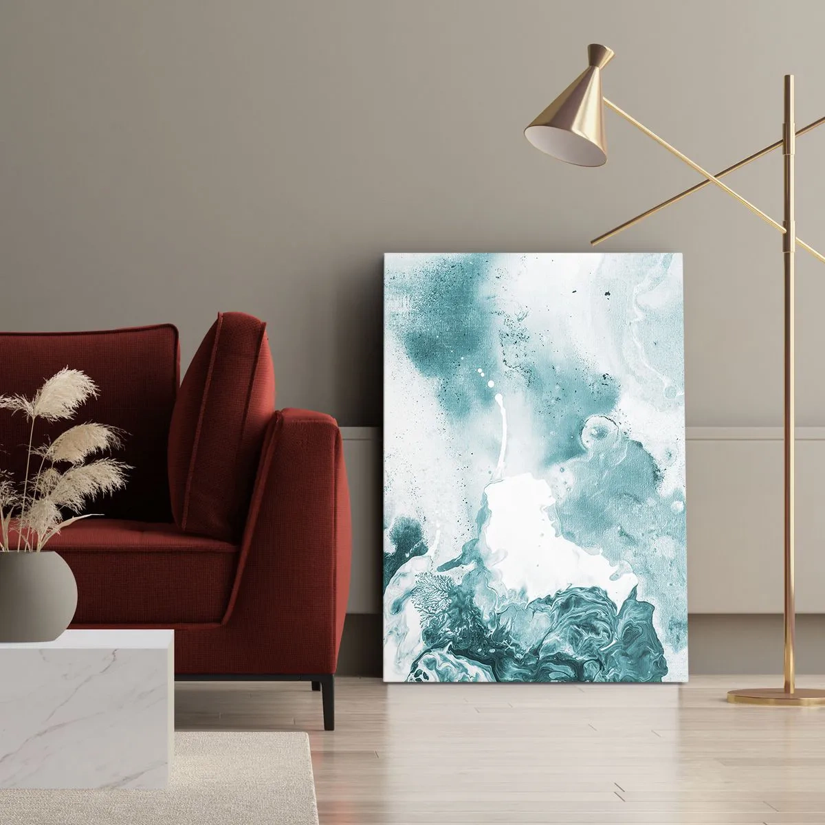 Quadro em tela - Inundado em azul - 50x70 cm