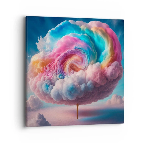 Quadro em tela - O sonho de um parque de diversões - 40x40 cm
