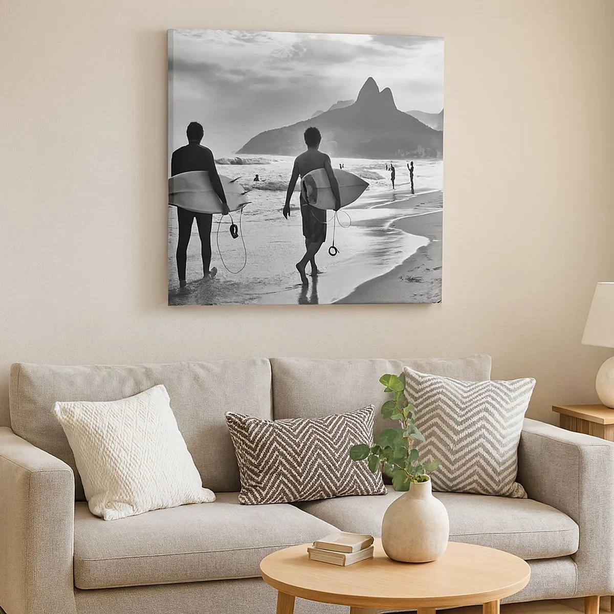 Quadro em tela - Samba para uma onda - 30x30 cm