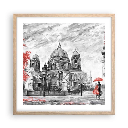 Pôster com moldura de carvalho claro - Reunião em Berlim - 50x50 cm