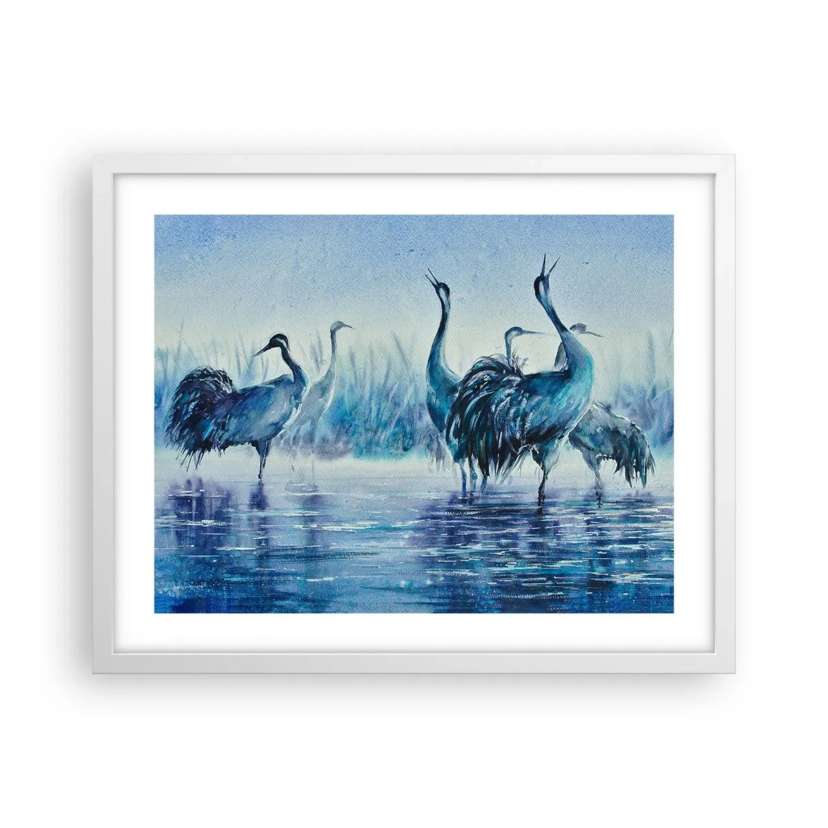 Pôster em moldura branca - Reunião matinal - 50x40 cm