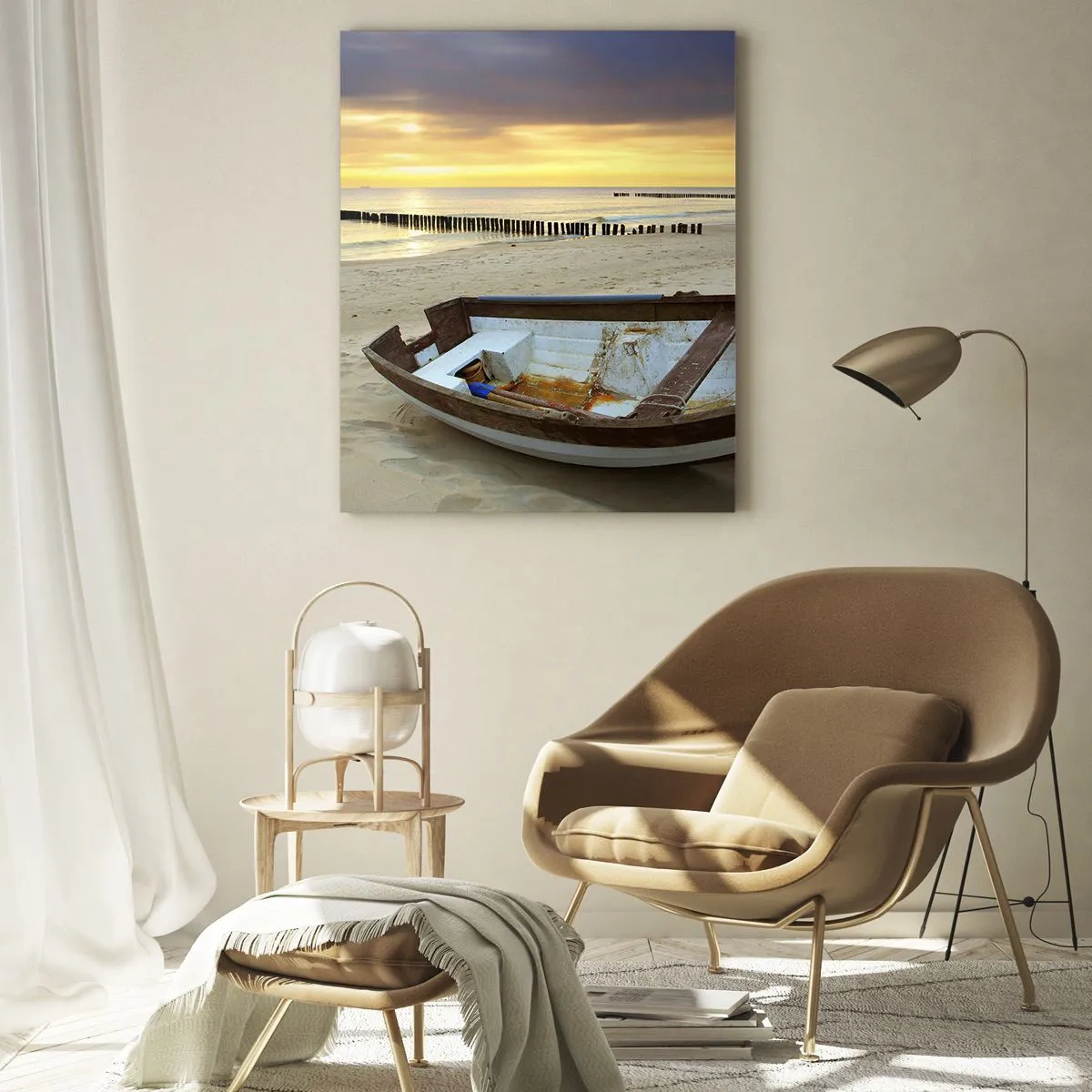 Quadro em vidro - Não há mais praias bonitas do que essa - 50x70 cm