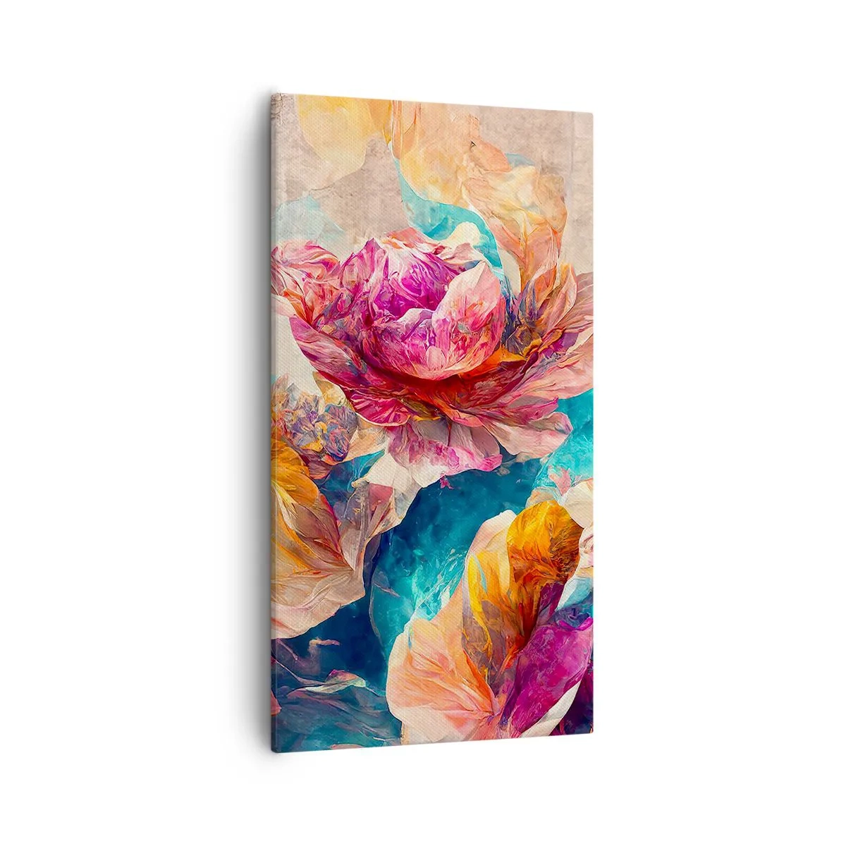 Quadro em tela - Esplendor colorido do buquê - 55x100 cm