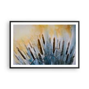 Pôster com moldura preta - O frio da água, o calor do sol - 91x61 cm