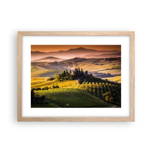 Pôster com moldura de carvalho claro - Arcádia - Paisagem toscana - 40x30 cm