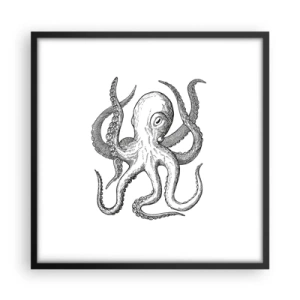 Pôster com moldura preta - Dançando com as ondas - 50x50 cm