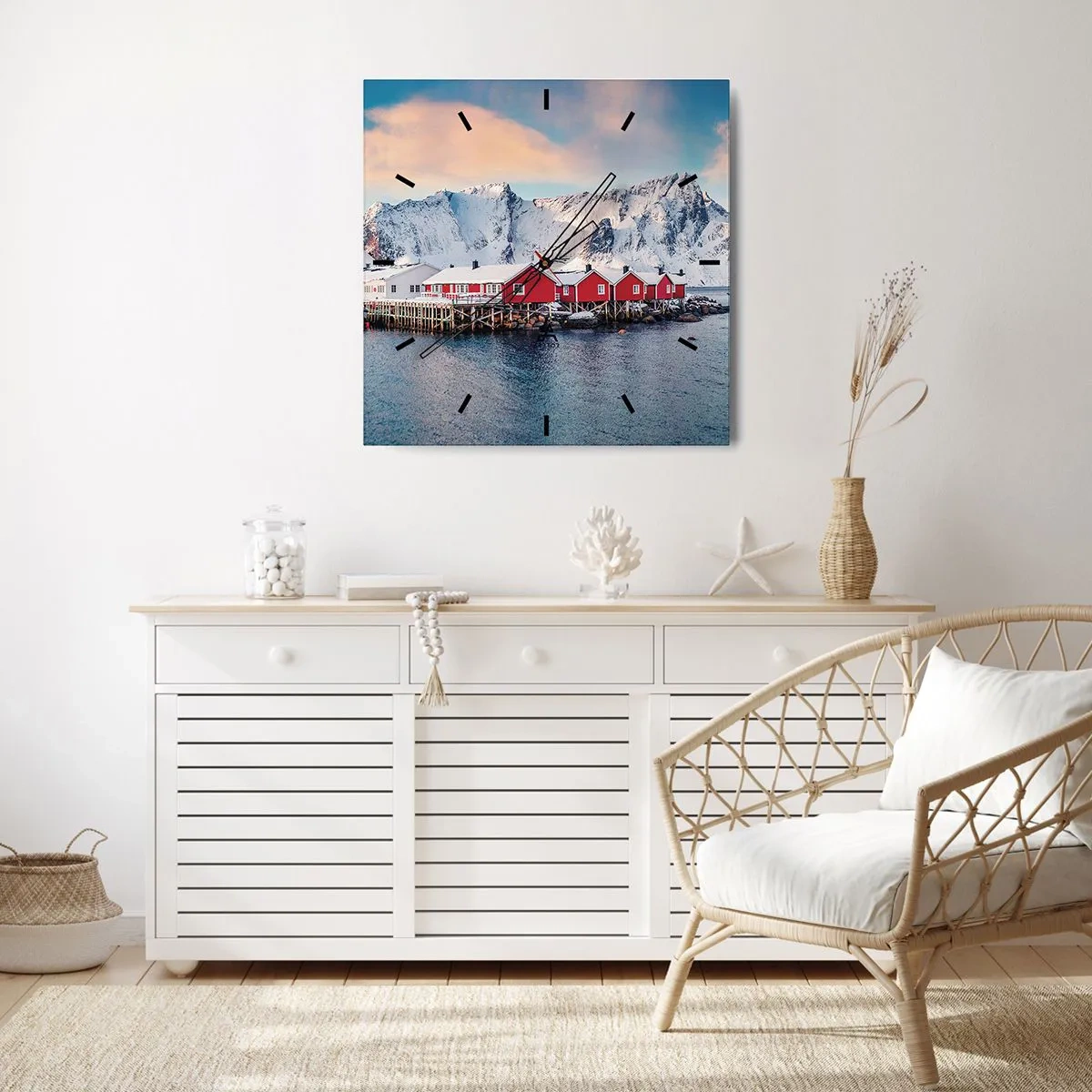 Relógio de parede - Relógio em vidro - Refpugio do Norte - 30x30 cm