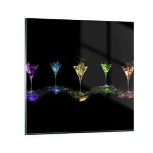 Quadro em vidro - Cores da alegria no vidro de cristal - 30x30 cm