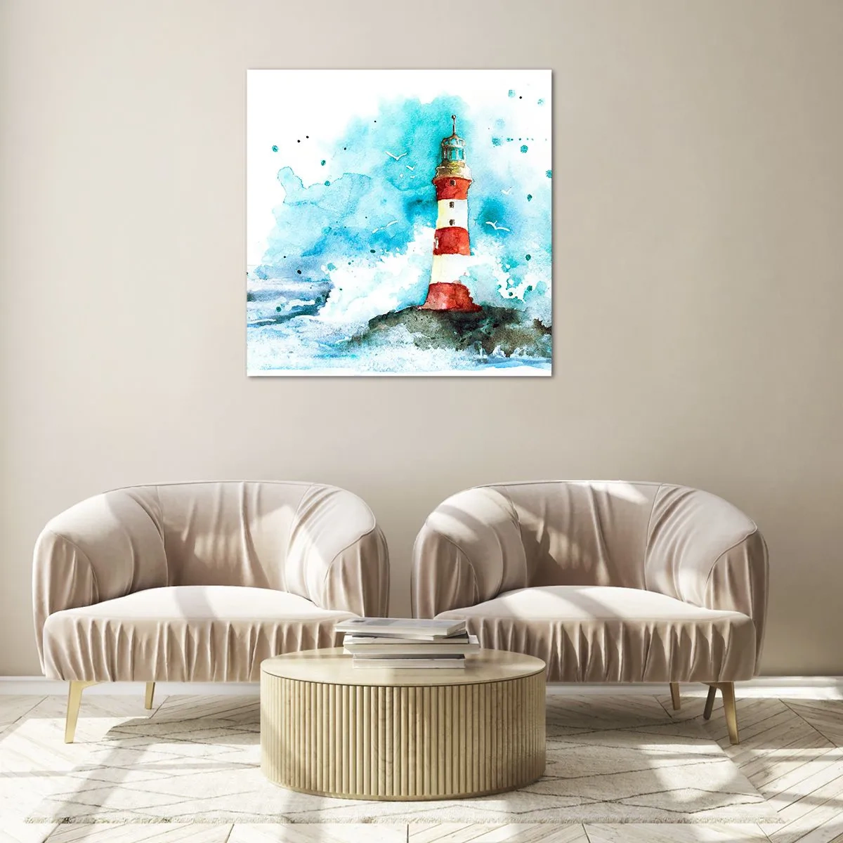 Quadro em vidro - Unidade dos elementos da natureza - 40x40 cm