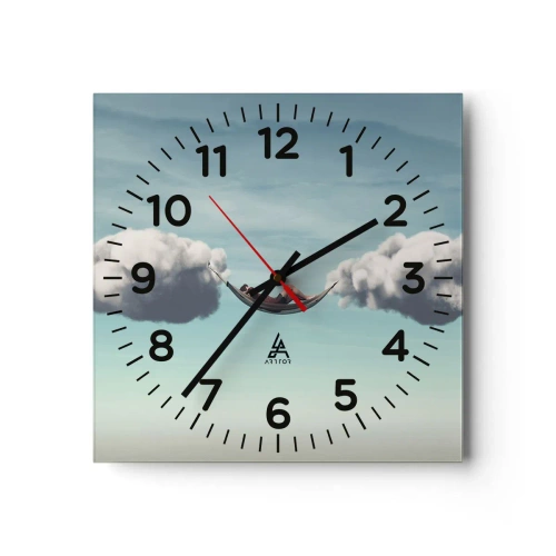 Relógio de parede - Relógio em vidro - A felicidade do momento - 40x40 cm