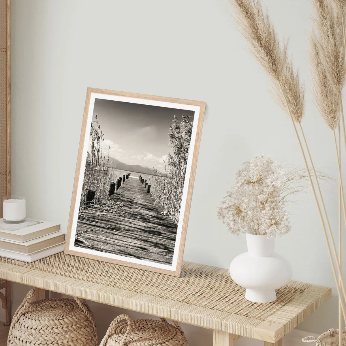 Pôster com moldura de carvalho claro - No silêncio da relva - 61x91 cm