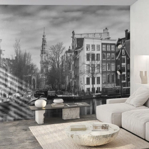Papel de Parede Autocolante Deluxe Sticker - Vibrações de Amsterdã - Cidade, Amsterdã, Arquitetura - 150x105 cm