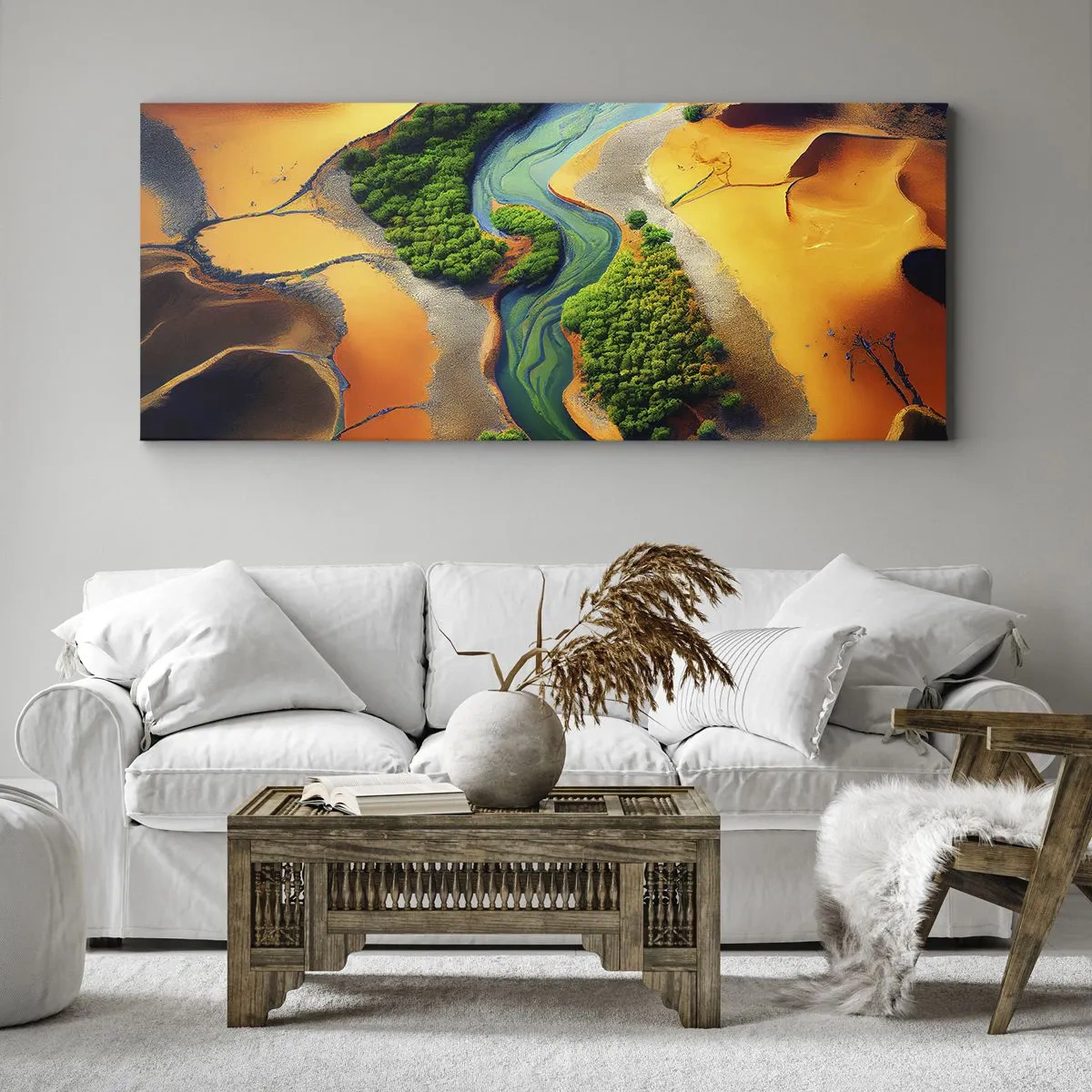 Quadro em tela - Rio que dá vida - 100x40 cm