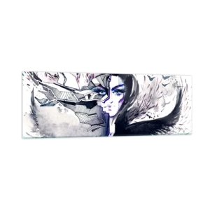 Quadro em vidro - Demoníaca e linda - 90x30 cm