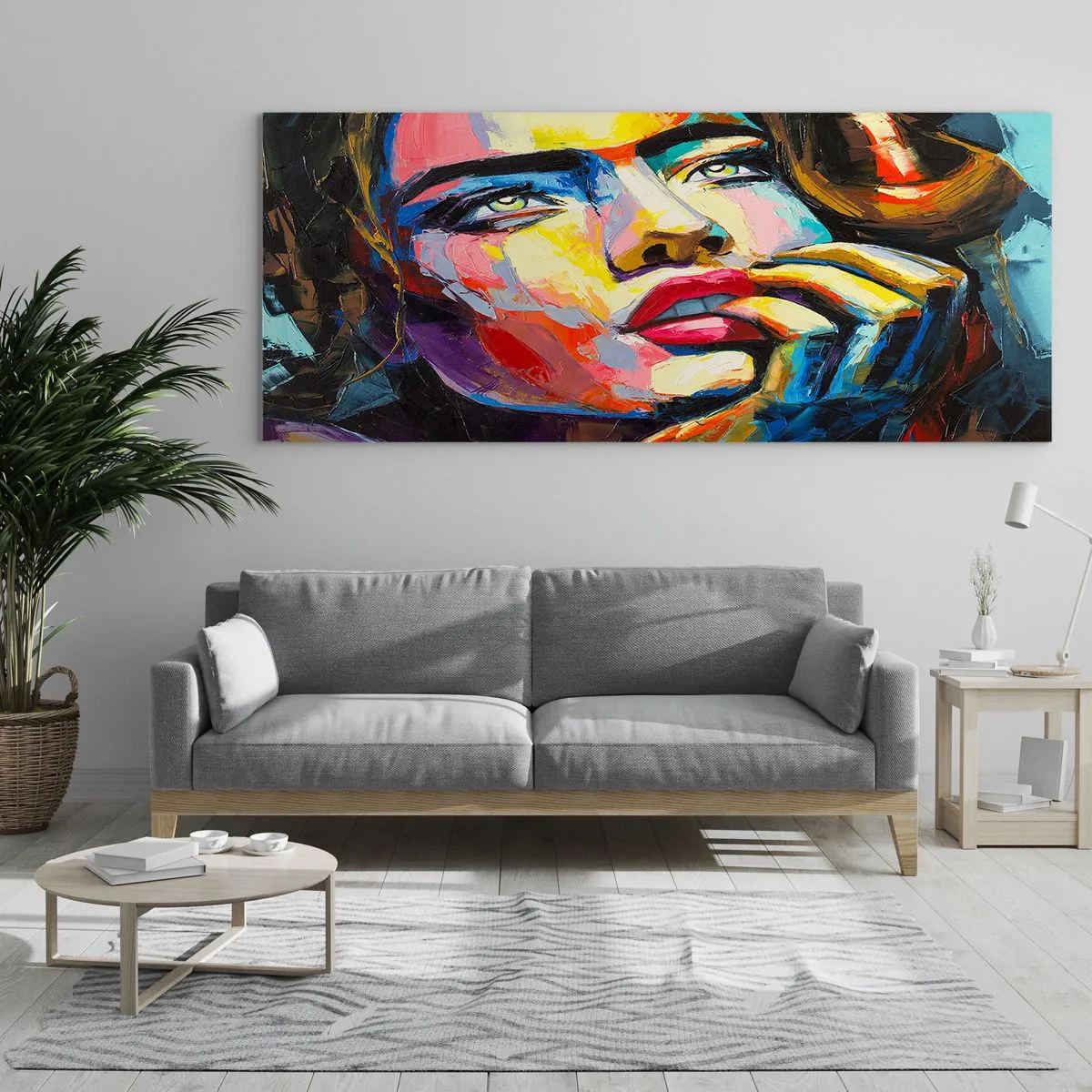 Quadro em vidro - Sonhos como pássaros voando no céu - 100x40 cm