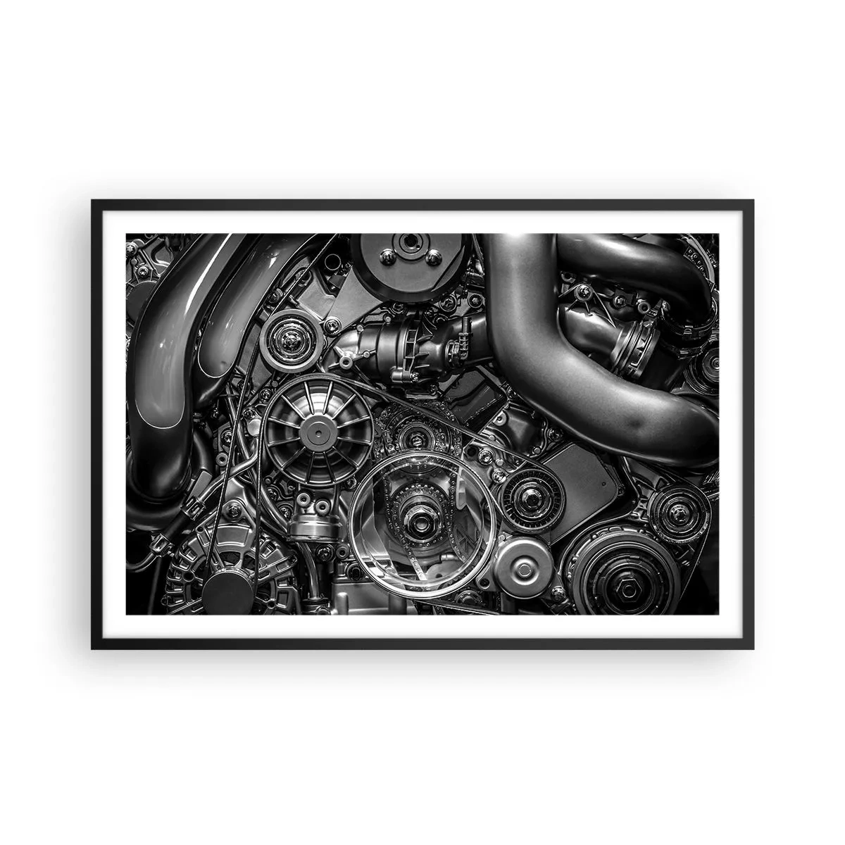 Pôster com moldura preta - A poesia da mecánica - 91x61 cm