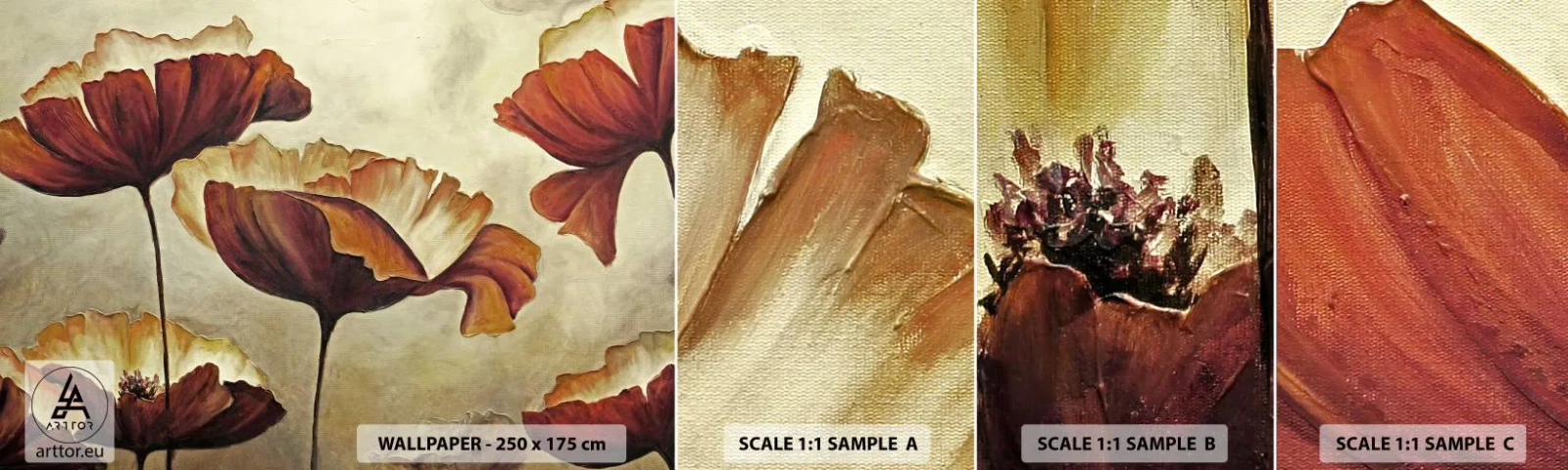 Amostra de Papel de Parede Standard Eco - Prados e pradarias - Abstração, Flor, Pedaço - 100x30 cm