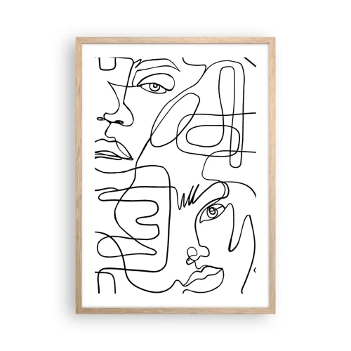 Pôster com moldura de carvalho claro - Em emoções emaranhadas - 50x70 cm