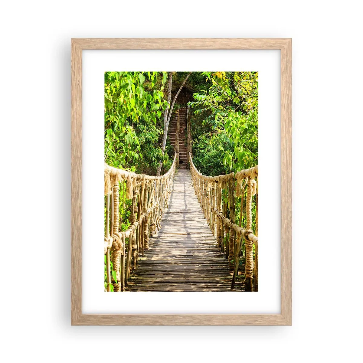 Pôster com moldura de carvalho claro - Suspenso na vegetação - 30x40 cm