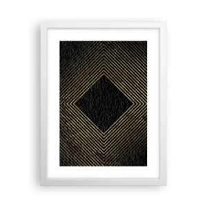 Pôster em moldura branca - Geometria em estilo glamoroso - 30x40 cm