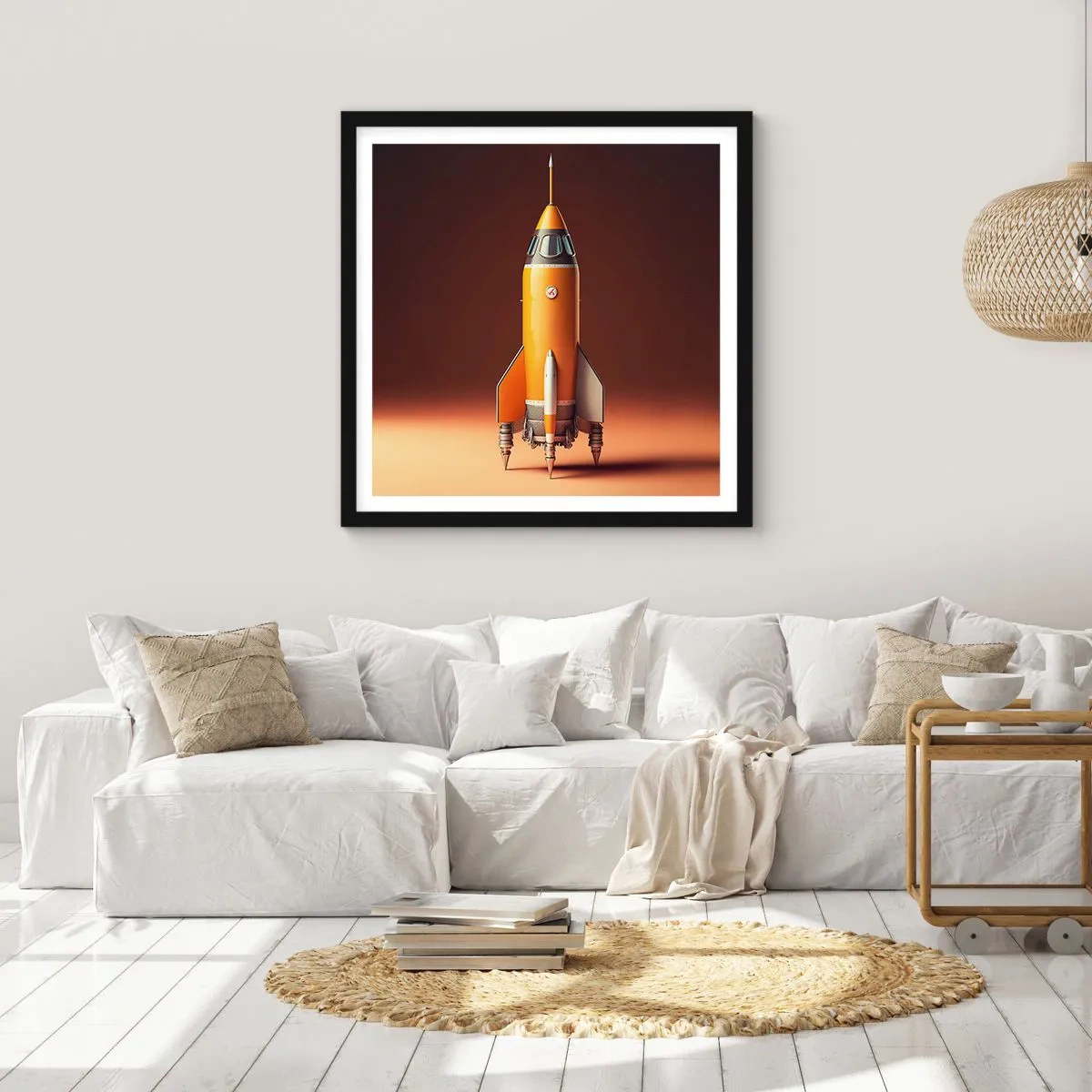 Pôster com moldura preta - Tudo começa com um sonho - 60x60 cm