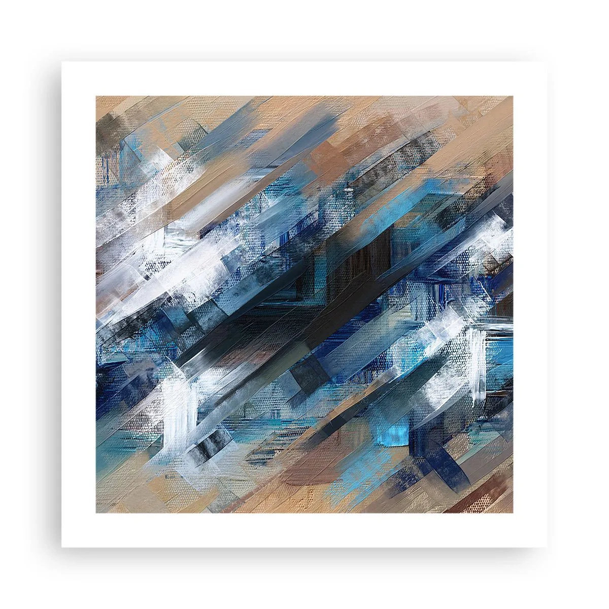 Pôster - Numa diagonal azul - 50x50 cm