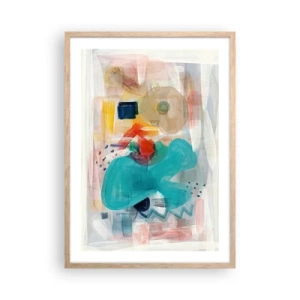 Pôster com moldura de carvalho claro - Jogo colorido - 50x70 cm