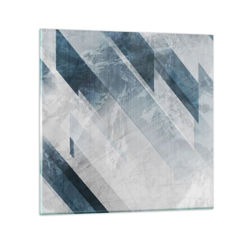 Quadro em vidro - Arte espacial – movimento cinzento - 30x30 cm