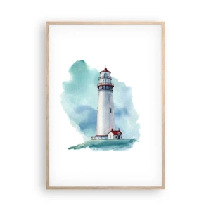 Pôster com moldura de carvalho claro - A gentil irmã do azul - 70x100 cm