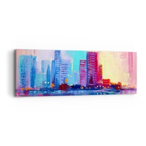 Quadro em tela - Banhada em cores - 90x30 cm