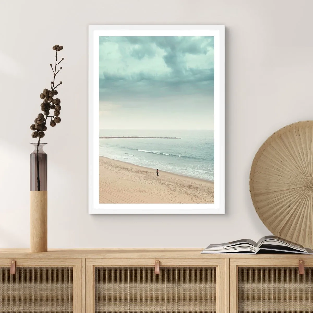 Pôster em moldura branca - Em busca da paz - 61x91 cm