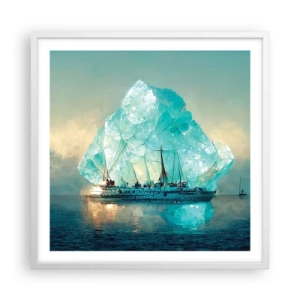 Pôster em moldura branca - Diamante Ártico - 60x60 cm