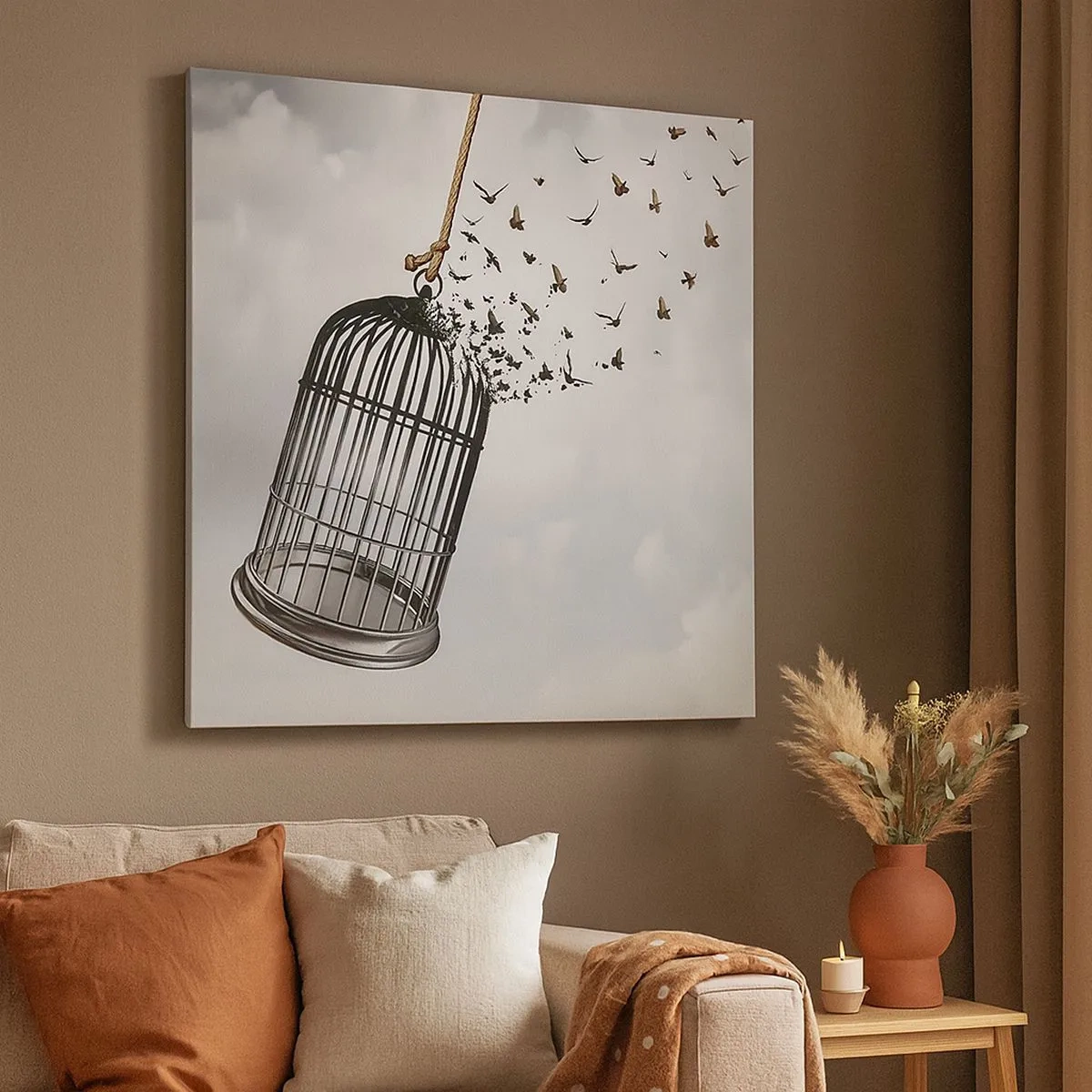 Quadro em tela - Fé... Esperança... Liberdade! - 30x30 cm