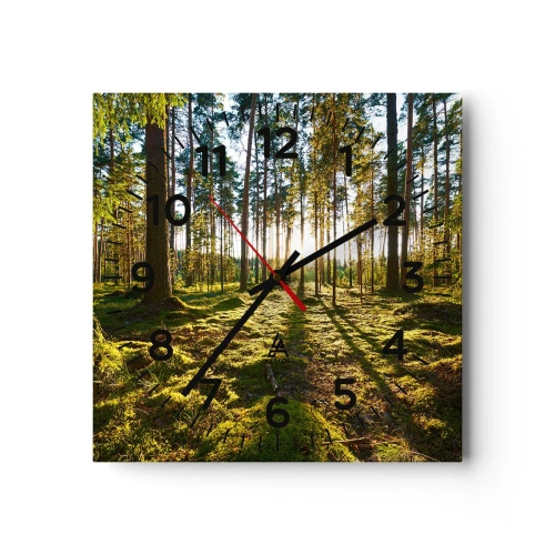 Relógio de parede - Relógio em vidro - ...Além das sete florestas - 40x40 cm