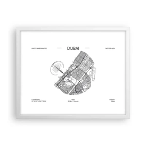 Pôster em moldura branca - Anatomia de Dubai - 50x40 cm