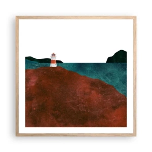 Pôster com moldura de carvalho claro - Olhando para o mar - 60x60 cm