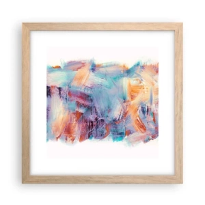 Pôster com moldura de carvalho claro - Uma bagunça colorida - 30x30 cm