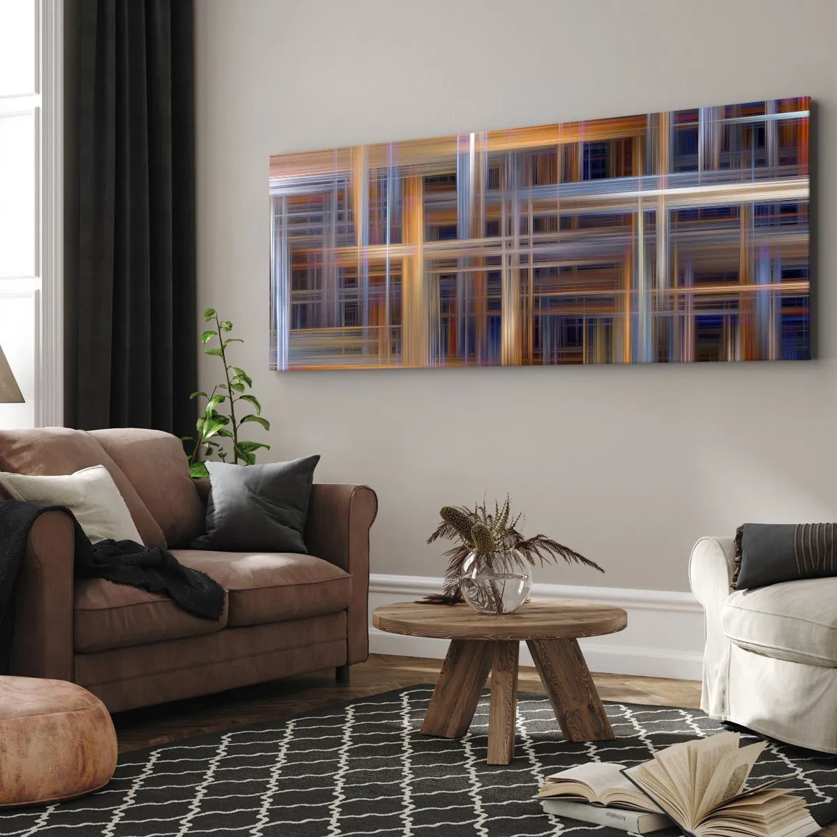 Quadro em tela - Tecido de luz - 100x40 cm
