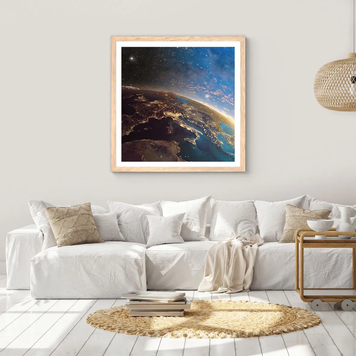 Pôster com moldura de carvalho claro - Vamos olhar para nós mesmos à distância - 40x40 cm