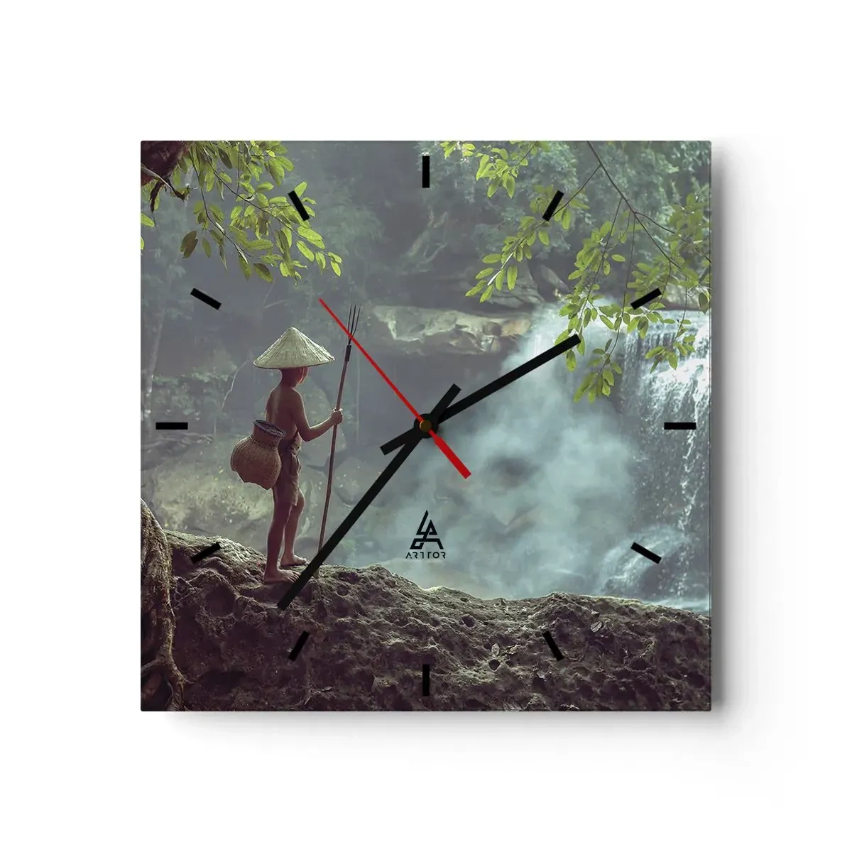 Relógio de parede - Relógio em vidro - Amigo da natureza - 30x30 cm