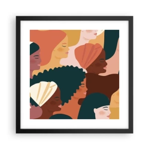 Pôster com moldura preta - Apenas feminilidade - 40x40 cm