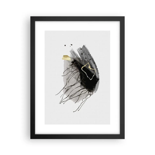 Pôster com moldura preta - A preto e dourado - 30x40 cm